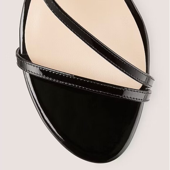 Stuart Weitzman Black Leather Dancer 80 Slip On Heeled Sandal - Picture 1 of 7